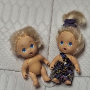 Barbie Blonde Baby Dolls Set - Blue-Eyed Kids Toy Dolls